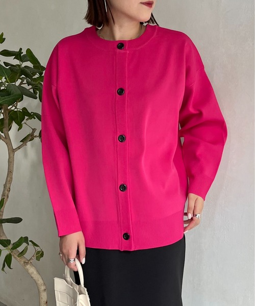 prose verse（プロズヴェール）の「前後2wayスポンジニットカーデ（カーディガン/ボレロ・レディース・ブラック/アイボリー/ピンク/グリーン/マスタード・MEDIUM）」の19枚目の写真