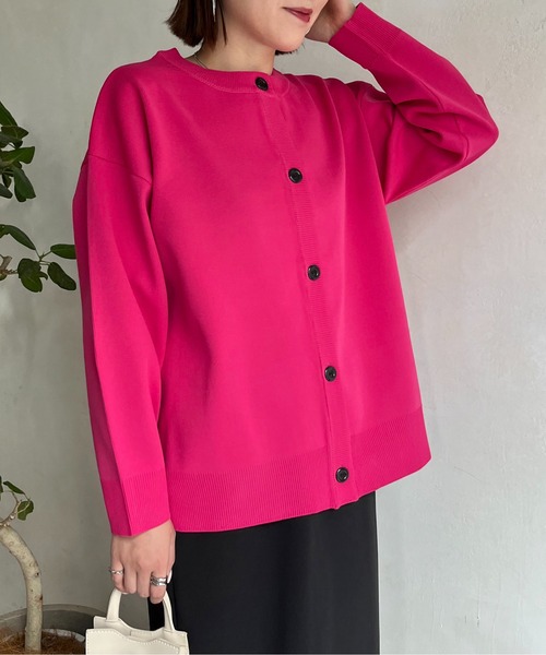 prose verse（プロズヴェール）の「前後2wayスポンジニットカーデ（カーディガン/ボレロ・レディース・ブラック/アイボリー/ピンク/グリーン/マスタード・MEDIUM）」の20枚目の写真