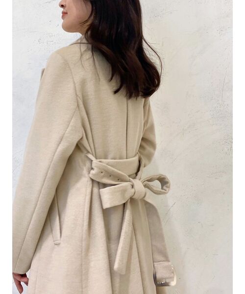 MERCURYDUO（マーキュリーデュオ）の「バックフレアロングコート（チェスターコート・レディース・ベージュ/ダークブラウン・SMALL/MEDIUM）」の21枚目の写真