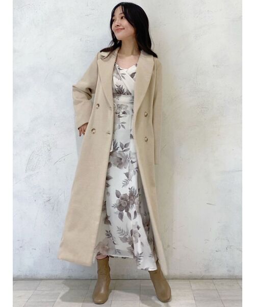 MERCURYDUO（マーキュリーデュオ）の「バックフレアロングコート（チェスターコート・レディース・ベージュ/ダークブラウン・SMALL/MEDIUM）」の22枚目の写真