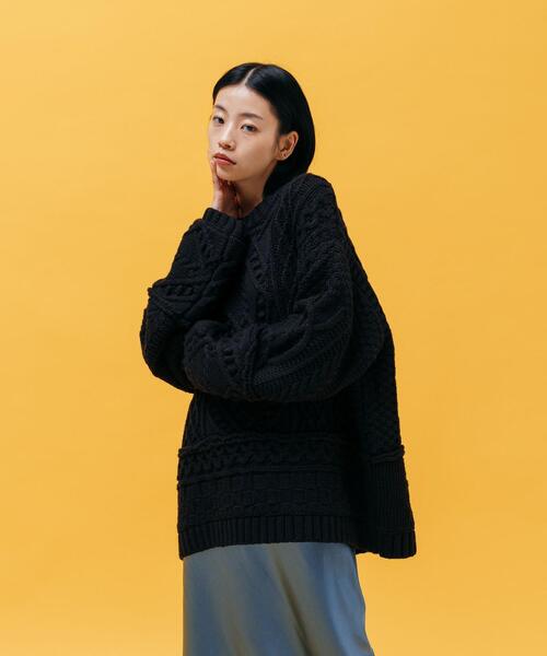 CITEN（シテン）の「＜CITEN＞パッチワークケーブル ビッグニット