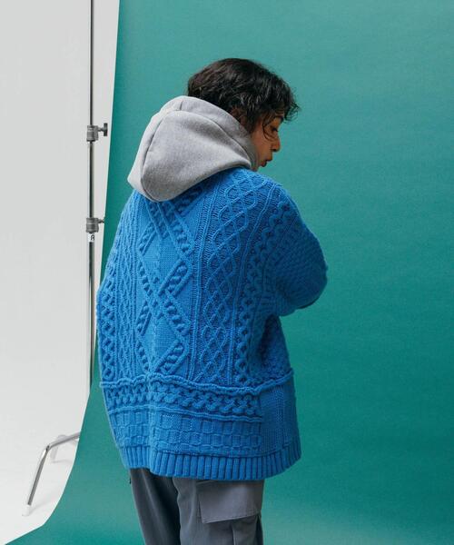 CITEN（シテン）の「＜CITEN＞パッチワークケーブル ビッグニット