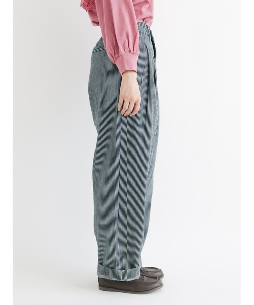 Samansa Mos2（サマンサ モスモス）の「【ETHICAL CRAFTS】オーガニックコットン混タックパンツ（その他パンツ・レディース・ネイビー/ブルー・ﾌﾘ-）」の20枚目の写真