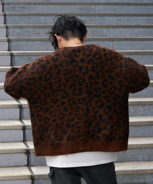 CIAOPANIC TYPY（チャオパニックティピー）の「ジャガードシャギーニットカーディガン（カーディガン/ボレロ・メンズ・サックスブルー/ブラック/レオパード/グレー/グリーン/ベージュ・L/M）」の8枚目の写真