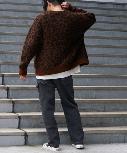 CIAOPANIC TYPY（チャオパニックティピー）の「ジャガードシャギーニットカーディガン（カーディガン/ボレロ・メンズ・サックスブルー/ブラック/レオパード/グレー/グリーン/ベージュ・L/M）」の12枚目の写真