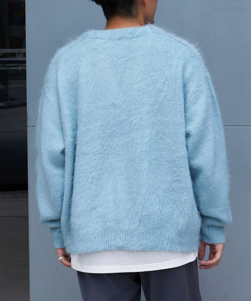 CIAOPANIC TYPY（チャオパニックティピー）の「ジャガードシャギーニットカーディガン（カーディガン/ボレロ・メンズ・サックスブルー/ブラック/レオパード/グレー/グリーン/ベージュ・L/M）」の15枚目の写真