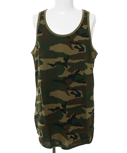 WEGO（ウィゴー）の「WEGO/カモフララウンドロングタンクトップ（タンクトップ・メンズ・グレー/カーキ・MEDIUM/LARGE）」の2枚目の写真