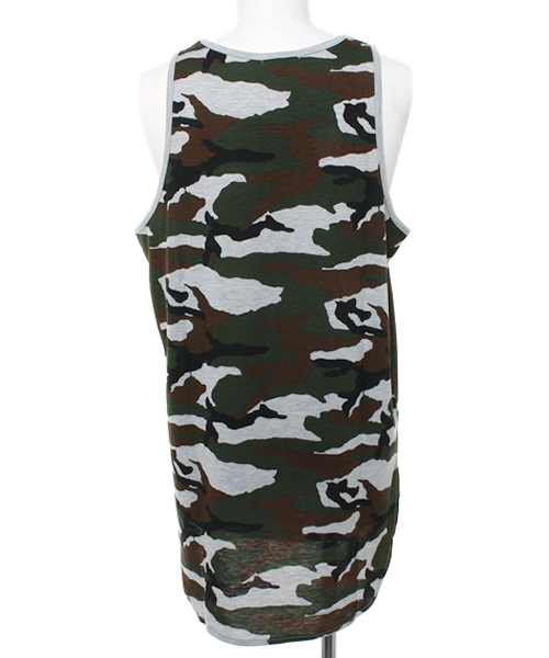 WEGO（ウィゴー）の「WEGO/カモフララウンドロングタンクトップ（タンクトップ・メンズ・グレー/カーキ・MEDIUM/LARGE）」の4枚目の写真