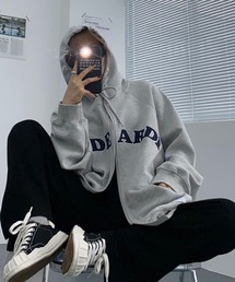 ANDEARDIサテンロゴルーズシルエットパーカー【ZOZOTOWN限定】