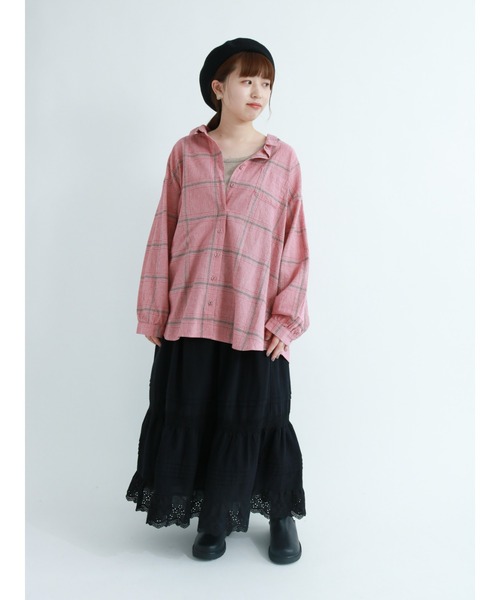 Samansa Mos2（サマンサ モスモス）の「スカラップティアードスカート（スカート・レディース・ブラック/レッド/グリーン/キナリ・ﾌﾘ-）」の18枚目の写真