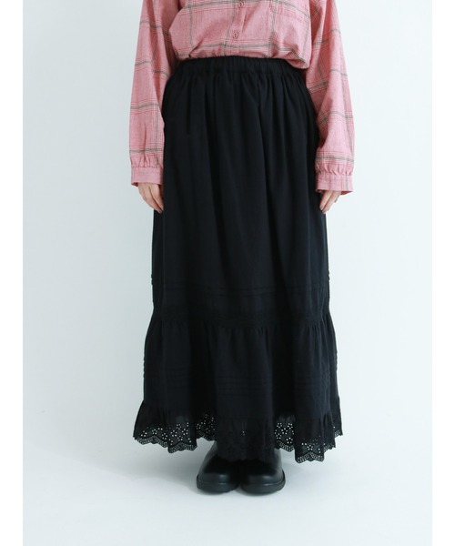 Samansa Mos2（サマンサ モスモス）の「スカラップティアードスカート（スカート・レディース・ブラック/レッド/グリーン/キナリ・ﾌﾘ-）」の19枚目の写真