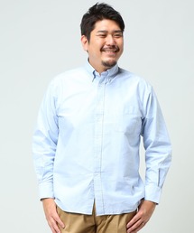 【禁止】ナチュラルストレッチ オックス ボタンダウン 長袖シャツ