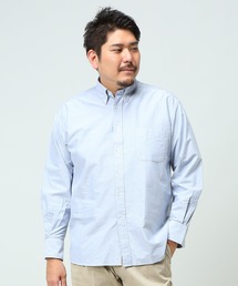【禁止】ナチュラルストレッチ オックス ボタンダウン 長袖シャツ