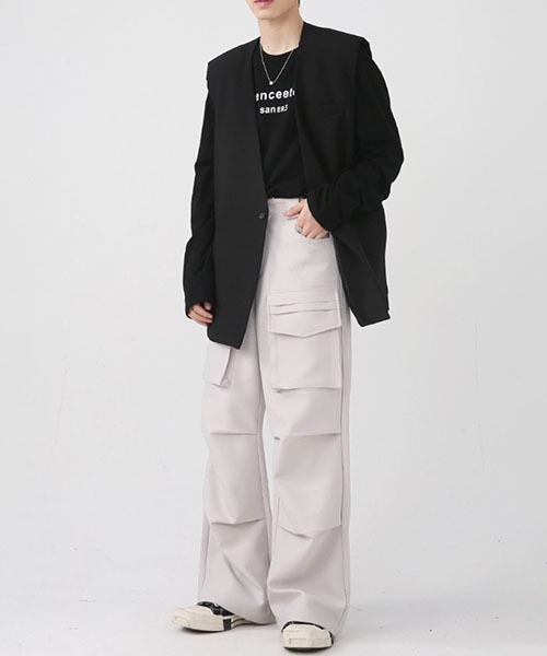 WESTBOY（ウエストボーイ）の「ワイドストレートミリタリーカーゴパンツWO22W2PT05【WB ORIGINALS】（カーゴパンツ・メンズ・ブラック/ホワイト・XL/M/L）」の6枚目の写真