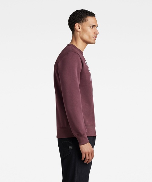 G-STAR(ジースター)の「ORIGINALS STAMP SWEATER/オリジナルブランドロゴスウェット/トレーナー(スウェット・メンズ・ダークブラック/グリーン系その他/ワインレッド・MEDIUM/X-LARGE/SMALL/LARGE/X-SMALL)」の6枚目の写真