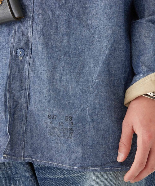 GYPSY&SONS（ジプシーアンドサンズ）の「SHAMBLAY LETTERD SHIRTS（シャツ/ブラウス・メンズ・ブルー・LARGE/MEDIUM）」の3枚目の写真