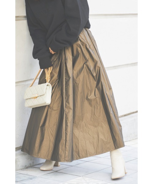 N WITH.(エヌウィズ)の「ペイパーバックボリュームスカート(スカート・レディース・グレー/カーキ・F)」の8枚目の写真