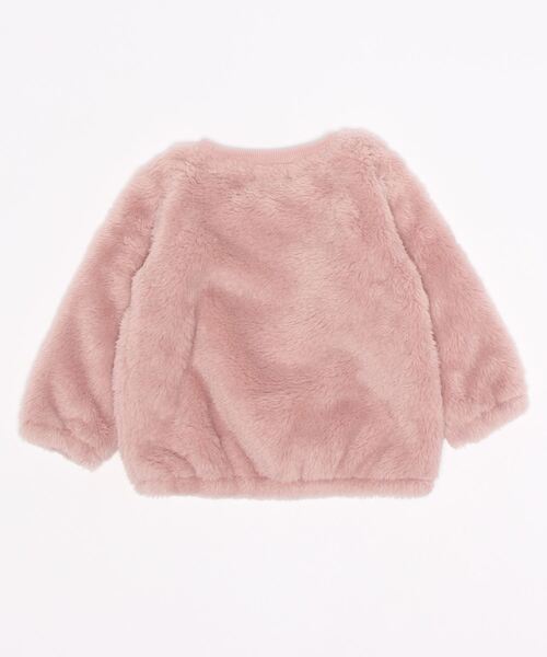 Naughty Company（ナウテーカンパニー）の「ハート刺繍ボアトレーナー（スウェット・キッズ・オフホワイト/ピンク・80/90/95/100/110/120/130）」の3枚目の写真