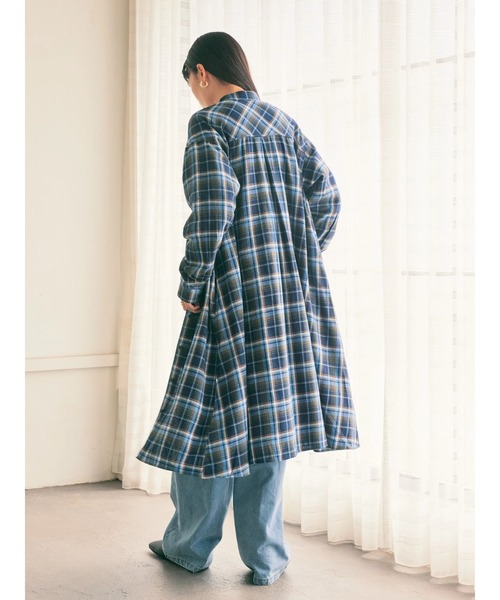 ブルーチェックミリタリーワンピース y2k M BURBERRY BLUE LABEL