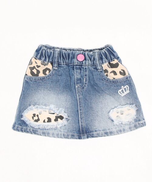 BABYDOLL（ベビードール）の「アニマル柄ダメージデニムスカート 7508K