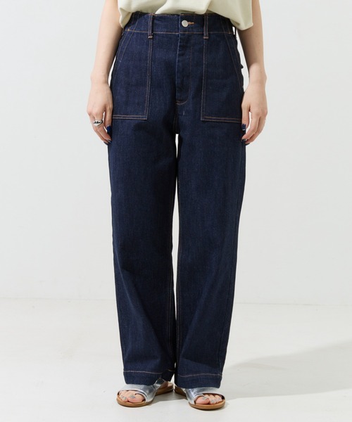 FREAK'S STORE（フリークスストア）の「デニムワイドベイカーパンツ（デニムパンツ・レディース・ネイビー/キナリ・マルチサイズ）」の14枚目の写真