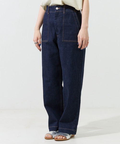 FREAK'S STORE（フリークスストア）の「デニムワイドベイカーパンツ（デニムパンツ・レディース・ネイビー/キナリ・マルチサイズ）」の11枚目の写真