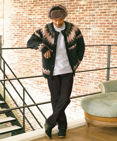 OLLEBOREBLA フェアアイル柄 ロングカーディガン ISLAND TIDES（アイランドタイド）の「【別注】＜ISLAND TIDES＞フェア