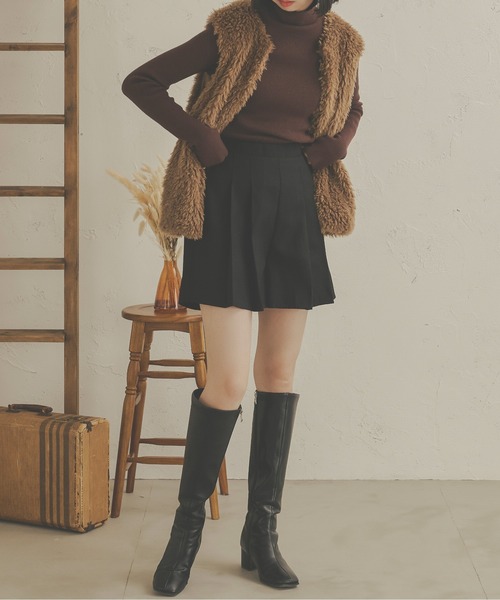 Ambre Neige（アンブルネージュ）の「プリーツキュロットショートパンツ／WEB/EC限定商品（その他パンツ・レディース・ブラック/ダークブラウン/ベージュ/アイボリー・FREE）」の12枚目の写真