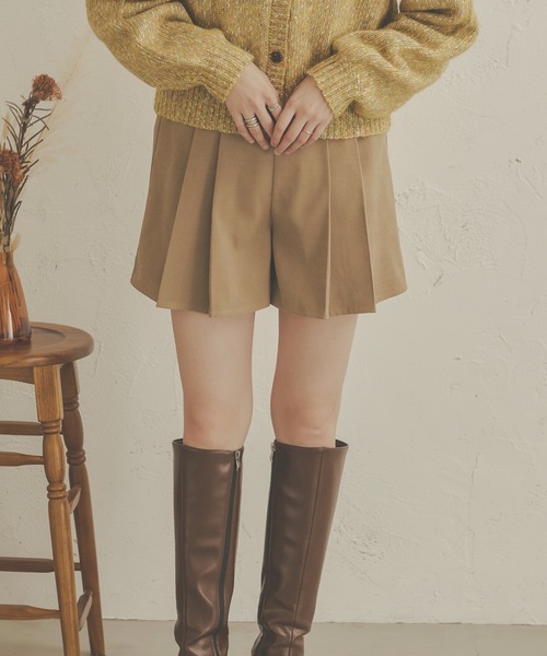 Ambre Neige（アンブルネージュ）の「プリーツキュロットショートパンツ／WEB/EC限定商品（その他パンツ・レディース・ブラック/ダークブラウン/ベージュ/アイボリー・FREE）」の9枚目の写真