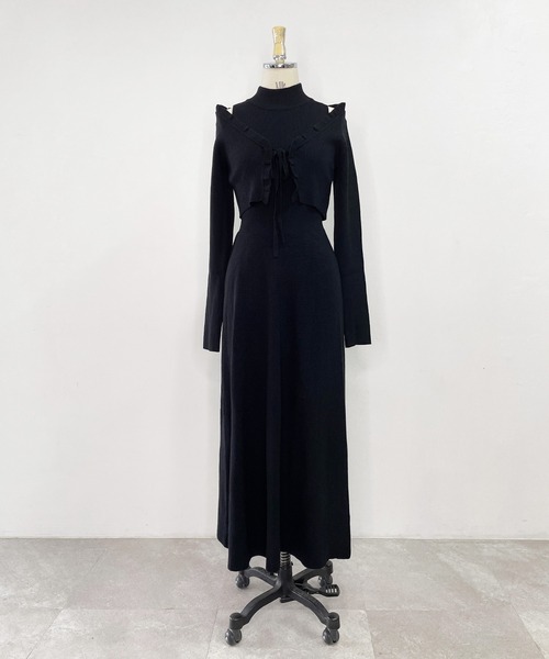 ANDGEEBEE（アンジービー）の「ニットカーデワンピセット（ワンピース・レディース・ブラック/ブラウン・MEDIUM）」の14枚目の写真