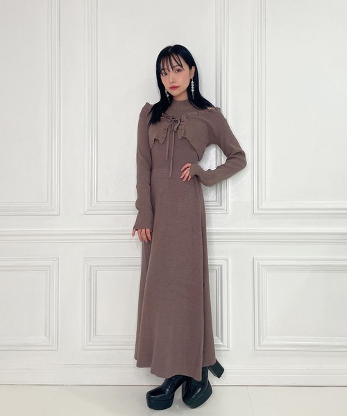 ANDGEEBEE（アンジービー）の「ニットカーデワンピセット（ワンピース・レディース・ブラック/ブラウン・MEDIUM）」の20枚目の写真