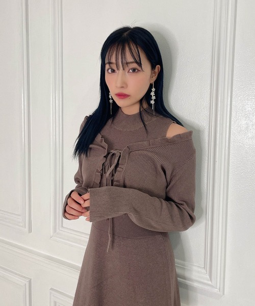 ANDGEEBEE（アンジービー）の「ニットカーデワンピセット（ワンピース・レディース・ブラック/ブラウン・MEDIUM）」の15枚目の写真