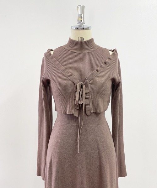 ANDGEEBEE（アンジービー）の「ニットカーデワンピセット（ワンピース・レディース・ブラック/ブラウン・MEDIUM）」の18枚目の写真