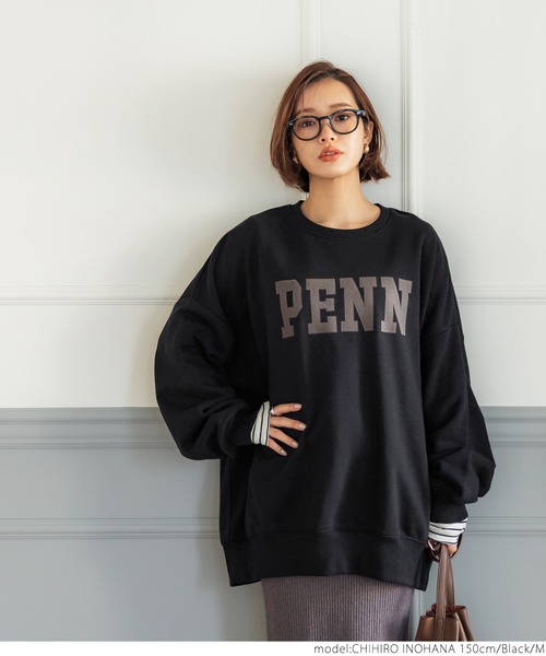 coca（coca）（コカ）の「ボリューム袖プリントスウェット（スウェット・レディース・チャコール/グレイッシュベージュ/ブラック/ブルー・M/L）」の20枚目の写真