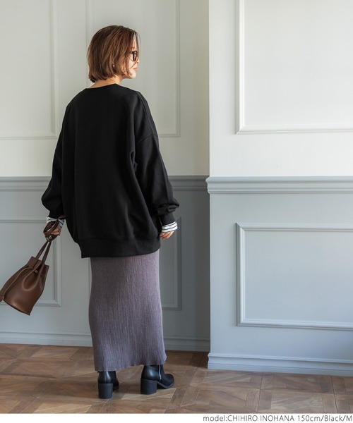 coca（coca）（コカ）の「ボリューム袖プリントスウェット（スウェット・レディース・チャコール/グレイッシュベージュ/ブラック/ブルー・M/L）」の15枚目の写真