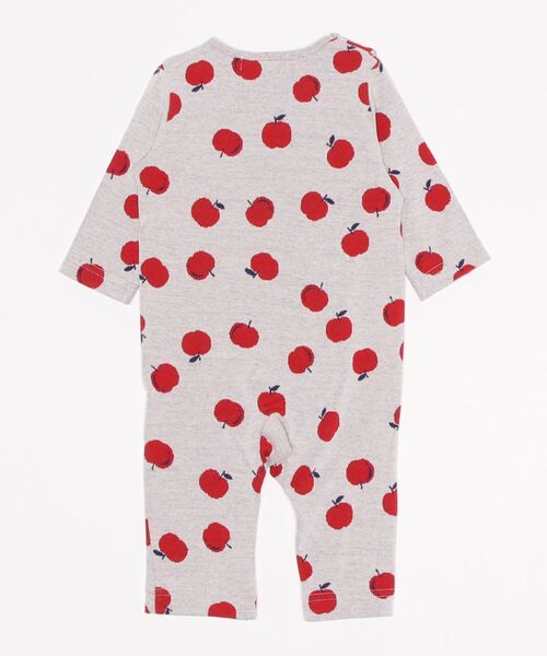 baby cheer（ベイビーチアー）の「りんごジャガードカバーオール（ロンパース・キッズ・ネイビー/キナリ・80ｃｍ/70cm）」の3枚目の写真