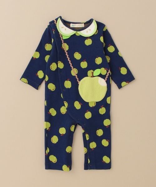 baby cheer（ベイビーチアー）の「りんごジャガードカバーオール（ロンパース・キッズ・ネイビー/キナリ・80ｃｍ/70cm）」の21枚目の写真