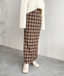 Heather | チェック柄Iラインスカート　180670(スカート)