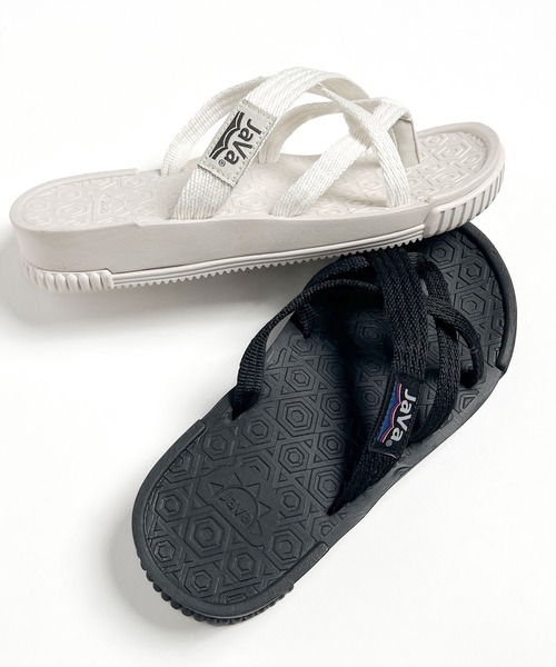 《JaVaジャバコラボ》クロスストラップサンダル