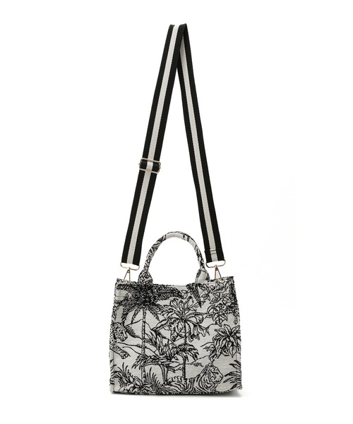 VIS（ビス）の「【2WAY】ジャングル柄ミニトートバッグ（トートバッグ・レディース・ベージュ/ダークブラウン/ブラック/ホワイト系その他7・FREE）」の16枚目の写真