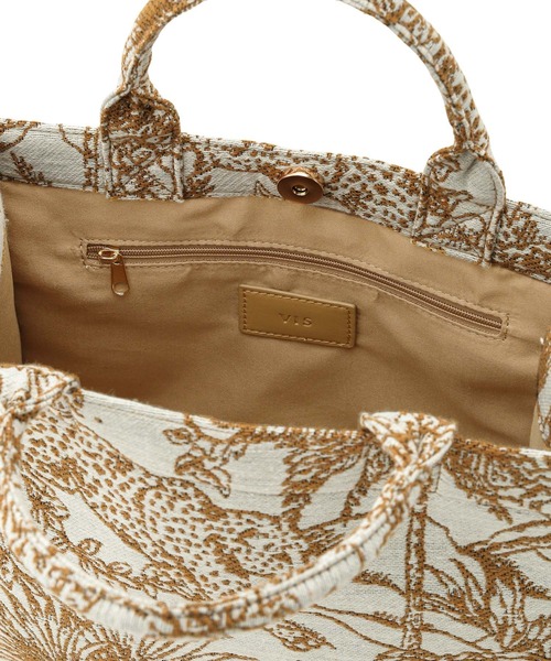 VIS（ビス）の「【2WAY】ジャングル柄ミニトートバッグ（トートバッグ・レディース・ベージュ/ダークブラウン/ブラック/ホワイト系その他7・FREE）」の6枚目の写真