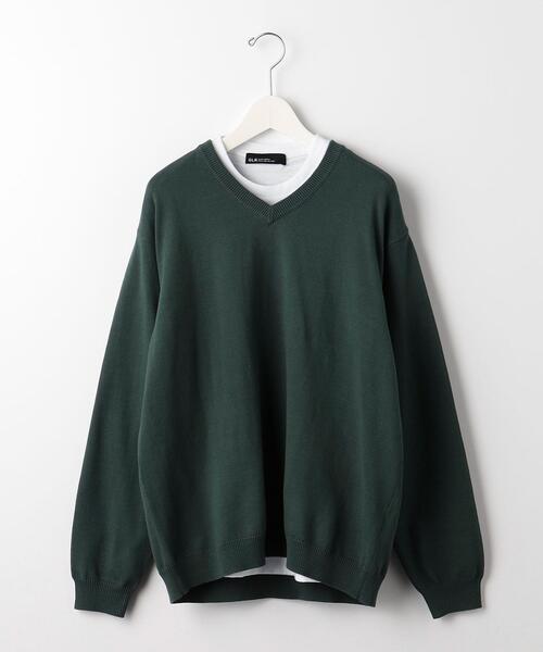 green label relaxing（グリーンレーベルリラクシング）の「コード テンジク レイヤード ニット（ニット/セーター・メンズ・ライトグレー/ダークグリーン/ライトブルー・M/L/S/XL）」の7枚目の写真