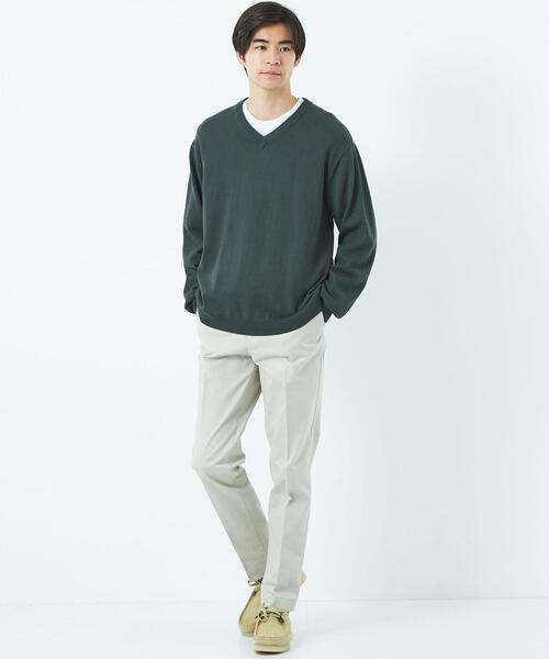 green label relaxing（グリーンレーベルリラクシング）の「コード テンジク レイヤード ニット（ニット/セーター・メンズ・ライトグレー/ダークグリーン/ライトブルー・M/L/S/XL）」の12枚目の写真