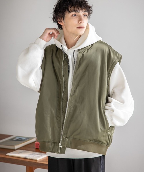 RAGEBLUE（レイジブルー）の「マルチウェイビッグMA-1（MA-1・メンズ・カーキ/ブラック・MEDIUM/LARGE）」の10枚目の写真