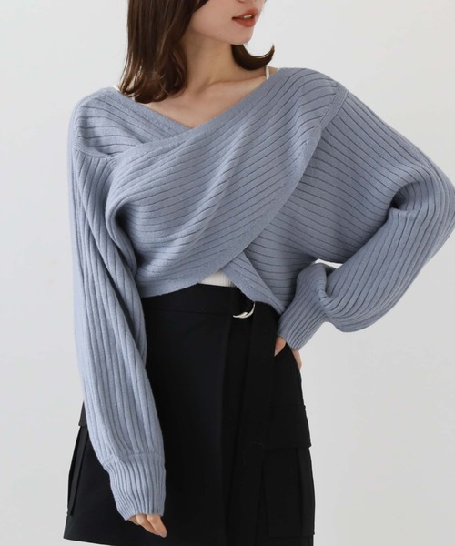 archives（アルシーヴ）の「2wayワイドリブクロスニット（ニット