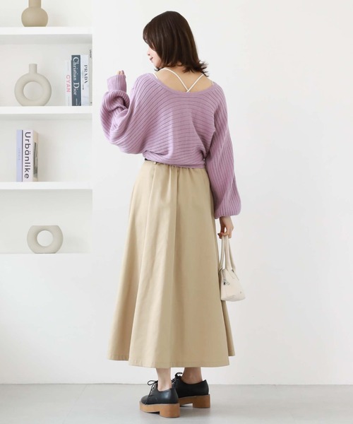 archives（アルシーヴ）の「２ｗａｙワイドリブクロスニット（ニット/セーター・レディース・パープル/グリーン/ブルー/ブラック/アイボリー・MEDIUM）」の21枚目の写真