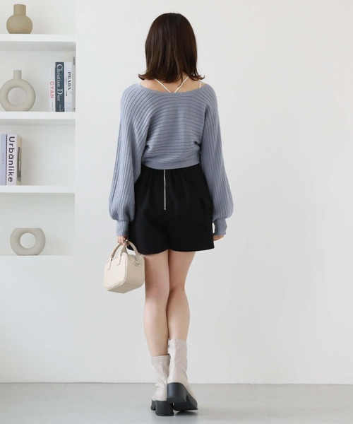 archives（アルシーヴ）の「２ｗａｙワイドリブクロスニット（ニット/セーター・レディース・パープル/グリーン/ブルー/ブラック/アイボリー・MEDIUM）」の19枚目の写真