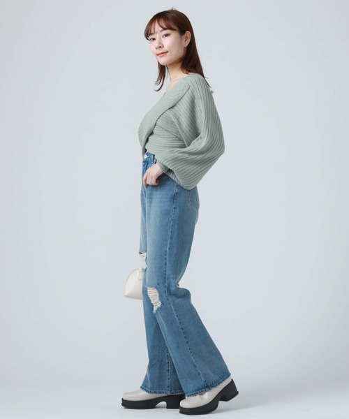 archives（アルシーヴ）の「2wayワイドリブクロスニット（ニット