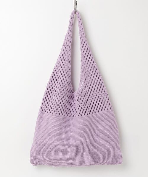 MAISON mou（メゾンムー）の「【recomend selection/セレクト】ニット仕立トライアングルバッグ（トートバッグ・レディース・イエロー/ブルー/ブラック/グリーン/ホワイト/ベージュ/グレー/ダークグリーン/ライトブラウン/ライトブルー/ライトイエロー/ライトグレー/ライトグリーン/ライトパープル・FREE）」の12枚目の写真