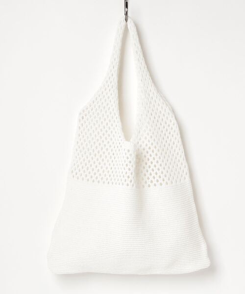 MAISON mou（メゾンムー）の「【recomend selection/セレクト】ニット仕立トライアングルバッグ（トートバッグ・レディース・イエロー/ブルー/ブラック/グリーン/ホワイト/ベージュ/グレー/ダークグリーン/ライトブラウン/ライトブルー/ライトイエロー/ライトグレー/ライトグリーン/ライトパープル・FREE）」の21枚目の写真